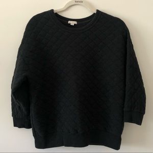 Black Quilted Sweatshirt